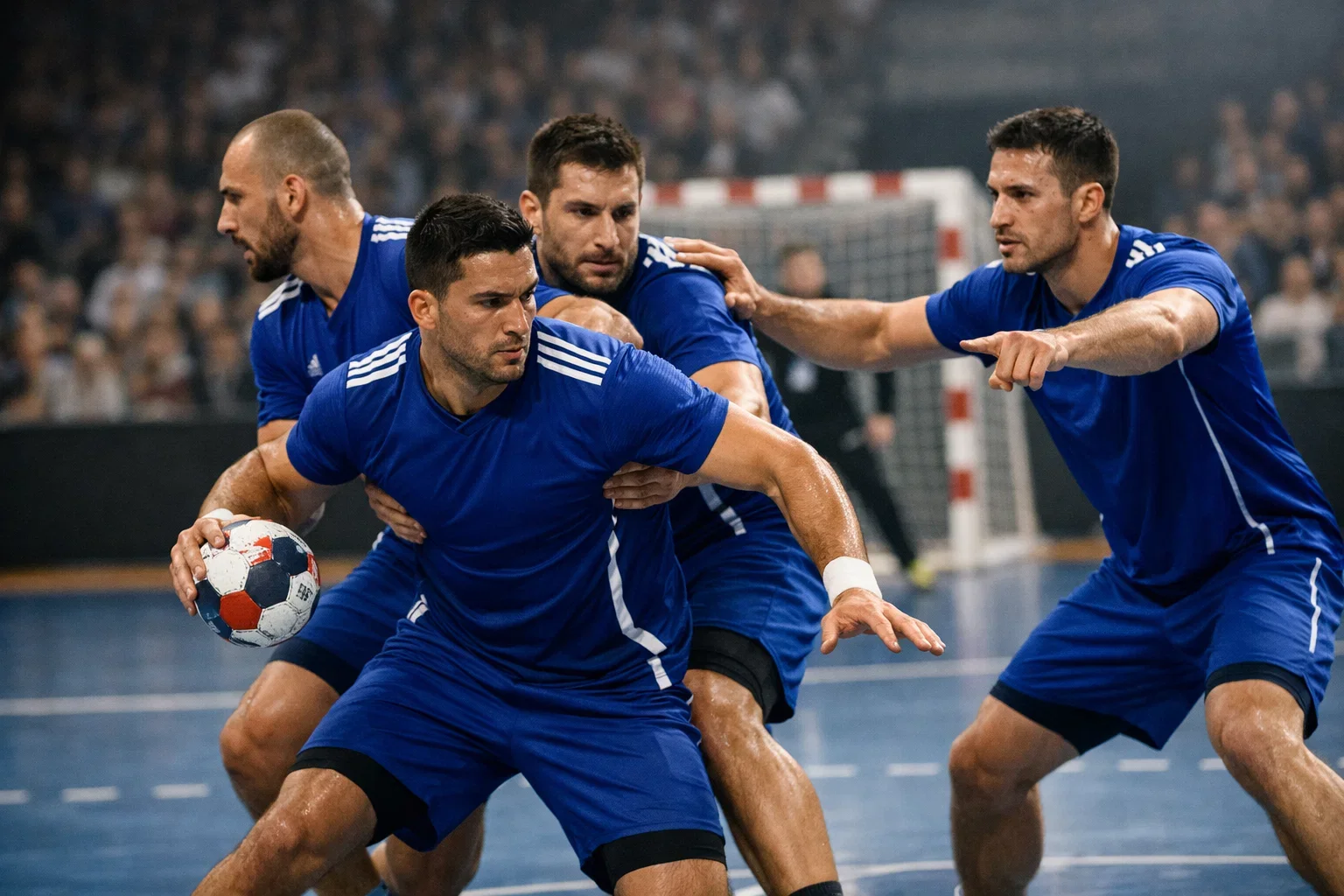 Französische Handball Spieler Les Experts in Aktion
