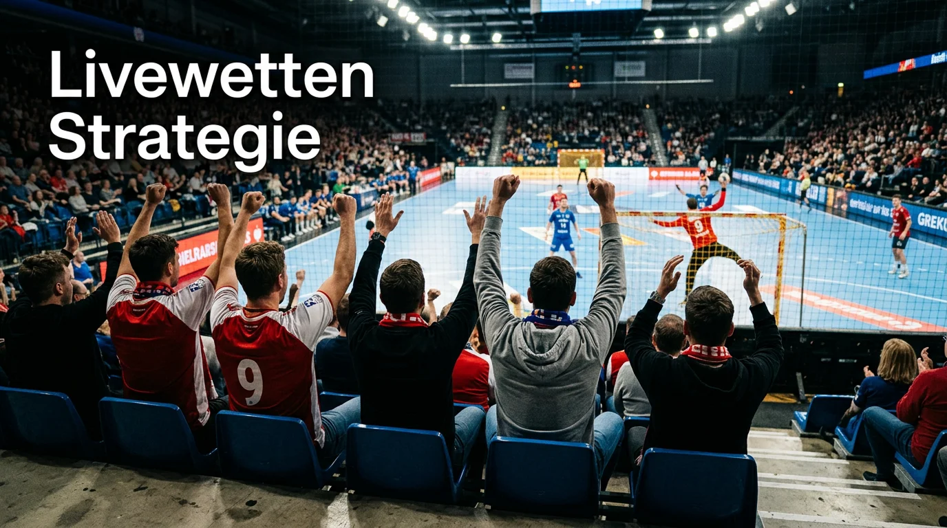Handball-Fans in einer Arena schauen gespannt auf das Spielfeld