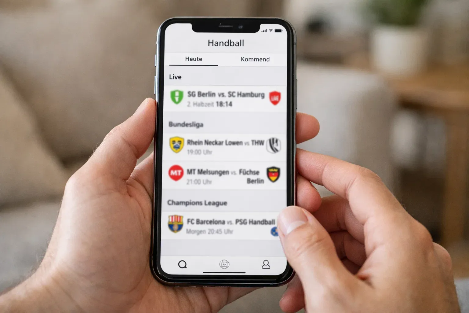 Smartphone mit Sportwetten App in der Hand