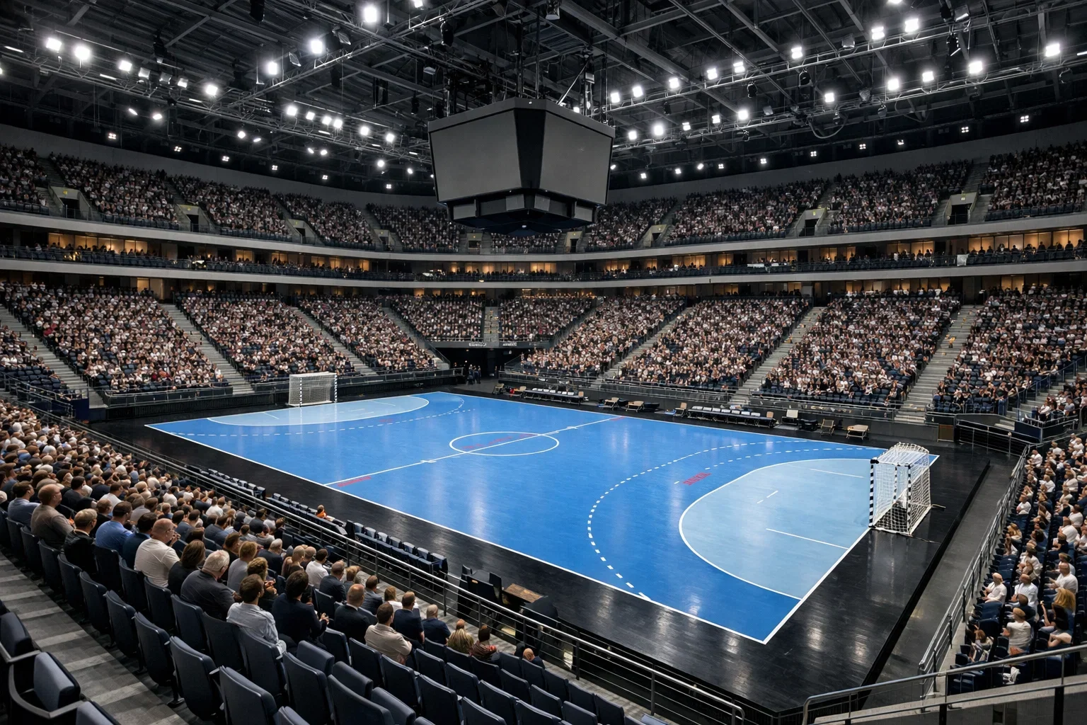 Moderne Handball Arena in Deutschland mit Zuschauern